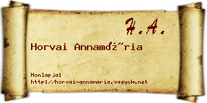 Horvai Annamária névjegykártya